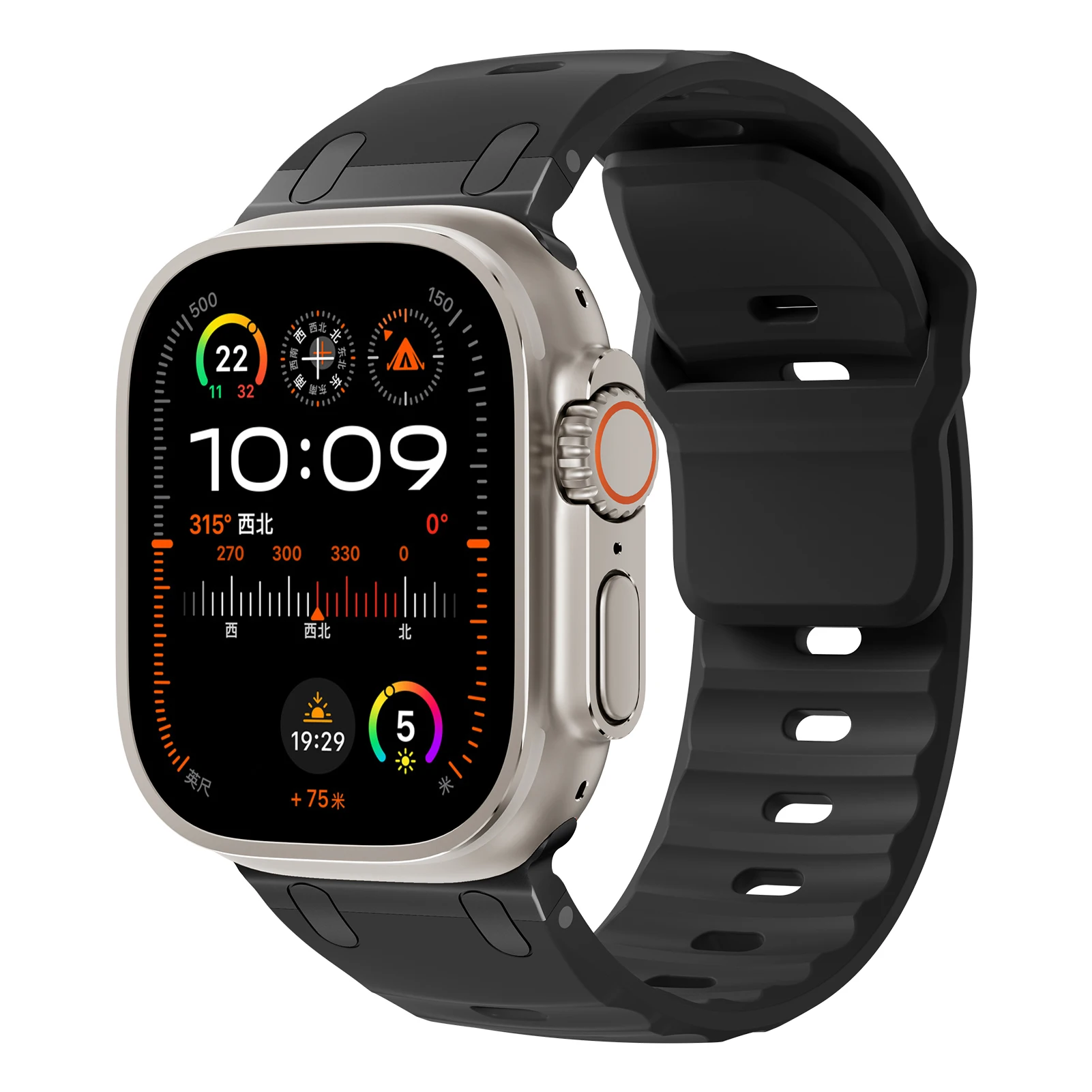 Sport Silicone Strap with Stainless Steel Clasp - Premium Watch Band Bracelet