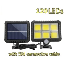  100/120 COB LED Solar Light Outdoor Lighting Garage Security Light PIR Motion Sensor Garden Decoration Solar Wall Lamp Spotlight 