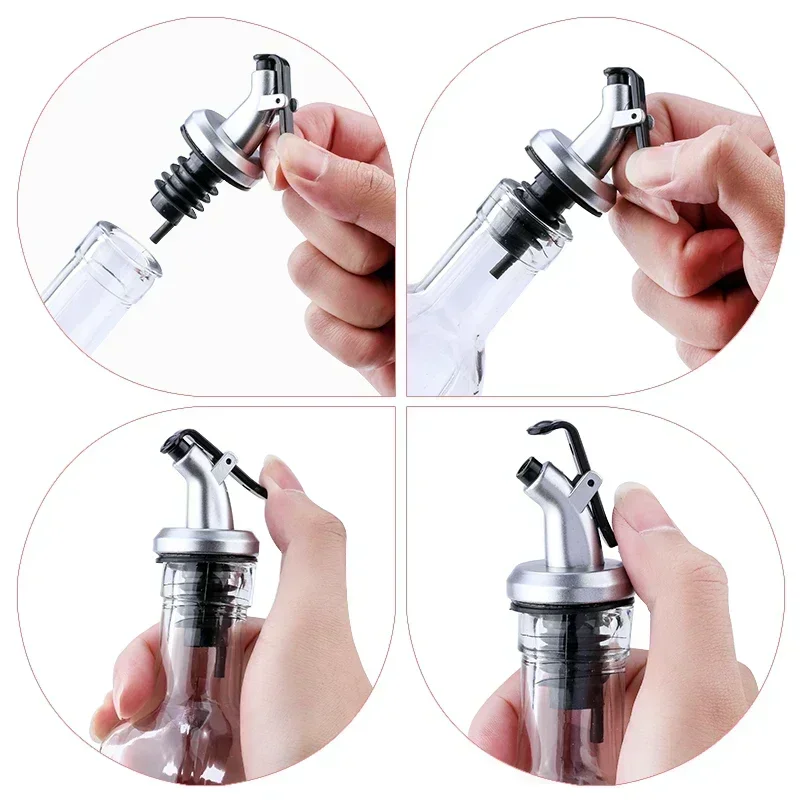 Transparent Glass Olive Oil Bottle 150/250/500ML Leakproof Kitchen Seasoning Soy Sauce Vinegar Press Type Cruet Barbecue Bottle 2