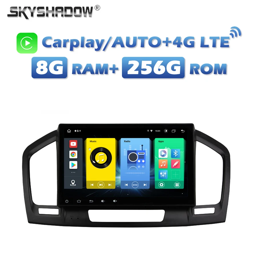 

360 Wireless Carplay Auto 4G LTE Android 13.0 8G+256G Car DVD Player GPS RDS Radio wifi Bluetooth For Opel Insigina 2009 - 2012