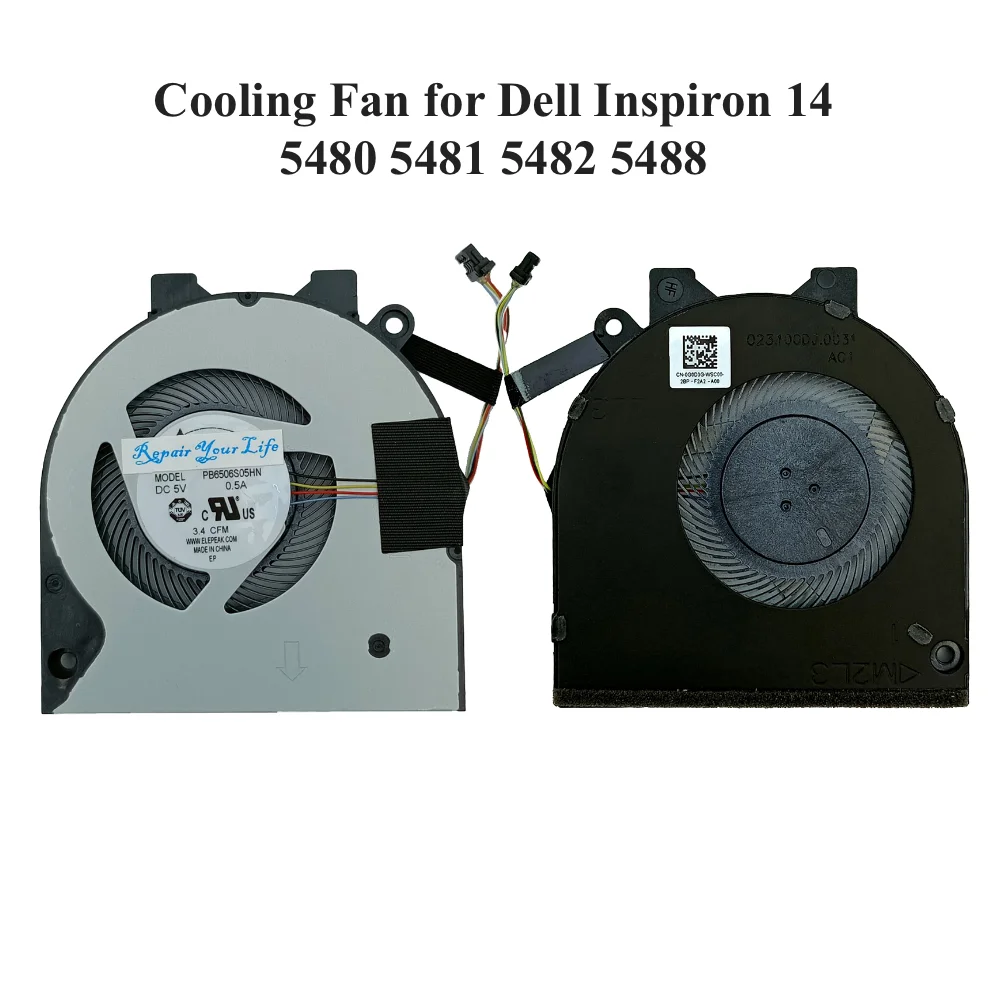 Computer Cooling Fan CPU Cooler Fan 5V 4 pin 0G0D3G for Dell Inspiron 14 5480 5481 5482 5488 023.100DJ.0011 connector