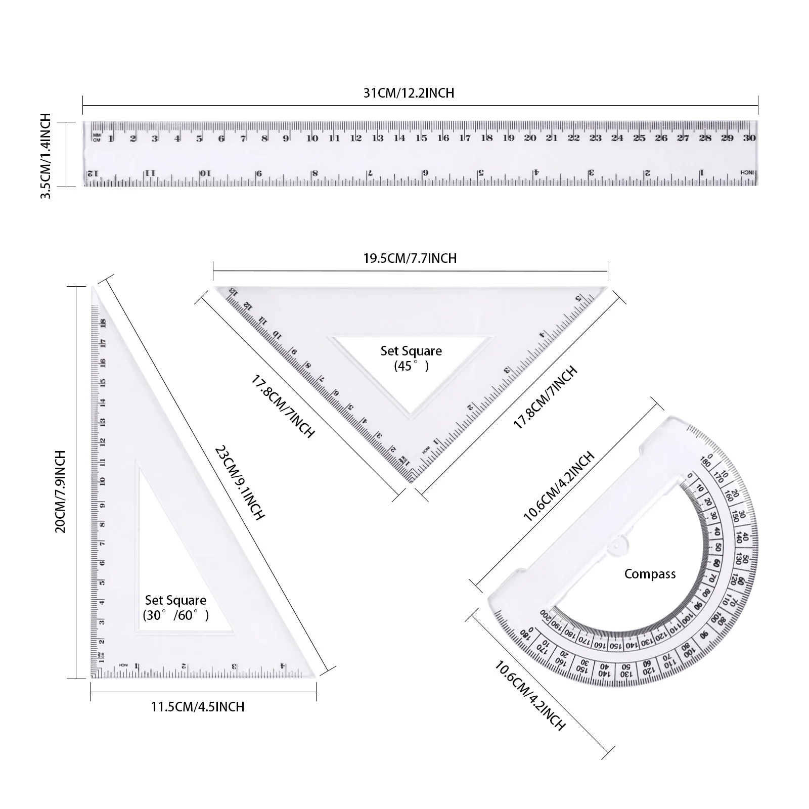 Eagle 4PCS Ruler Set 2