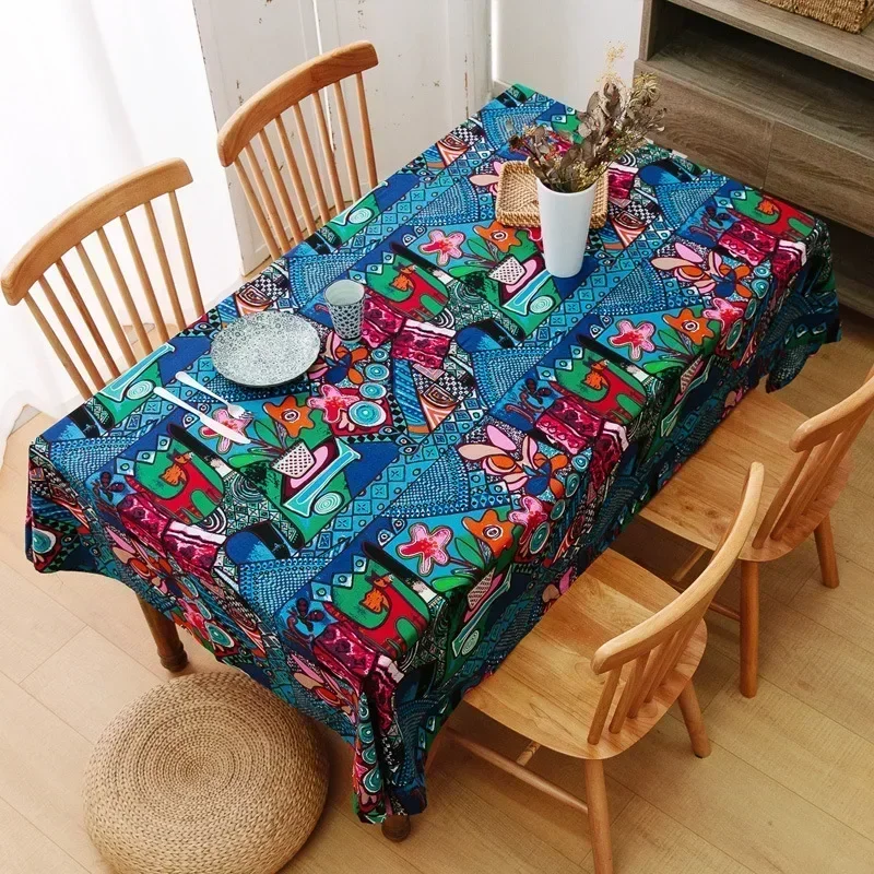 

Retro Bar Cafe Studio Southeast Asian Ethnic Tablecloth Fabric Cotton Linen Party Table Decoration