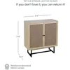 Kova Accent Sideboard Storage Cabinet in Light Wood and Rattan with Metal Frame, Adjustable Shelves and Cane Doors, for Hallway 2