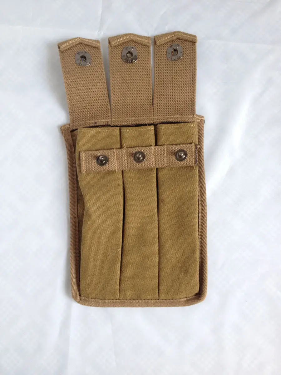 WWII US AMRY THOMPSON MAGAZINE POUCH 3 CELL 30 ROUNDS AMMO BAG military ammo pouch