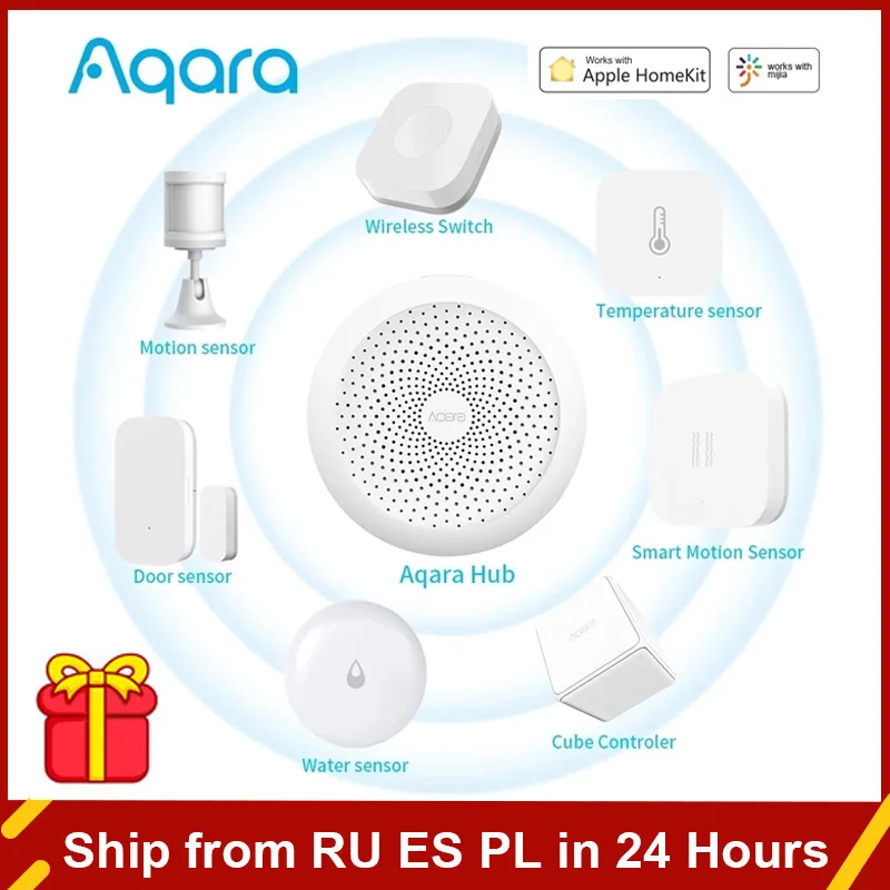 Aaqra hub M1S Gateway Zigbee 3.0 WiFi Remote Control RGB Radio Aqara Relay Wireless humidity Door Sensor Support Mi Home Homekit
