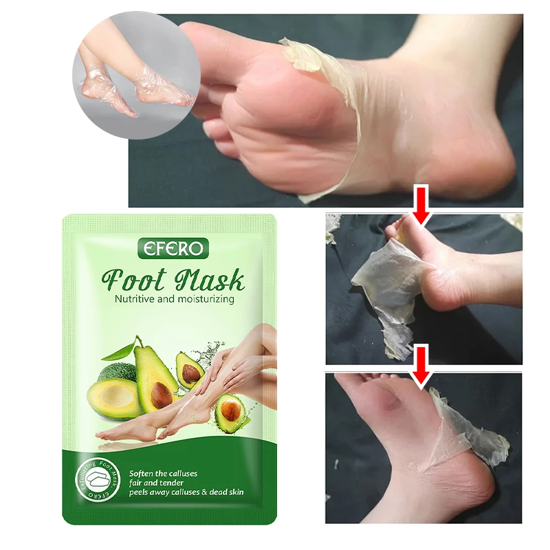 

Exfoliating Foot Mask Feet Moisturizing Anti Drying Cracking Heel Peeling Dead Skin Remover Spa Pedicure Socks Avocado Mask