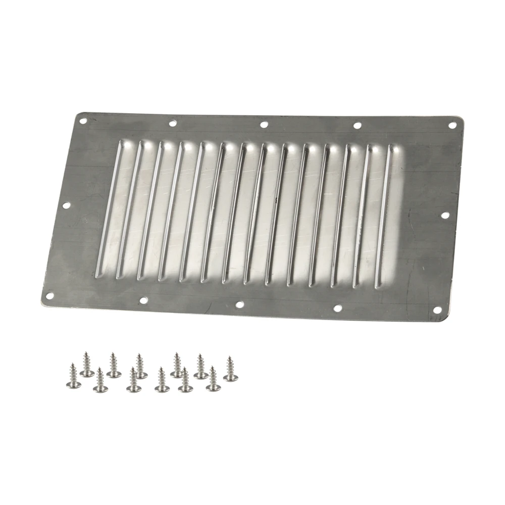 

​Stainless-Steel 5” × 9” Rectangle Stamped Louvered Vent for related vents in boats, marines