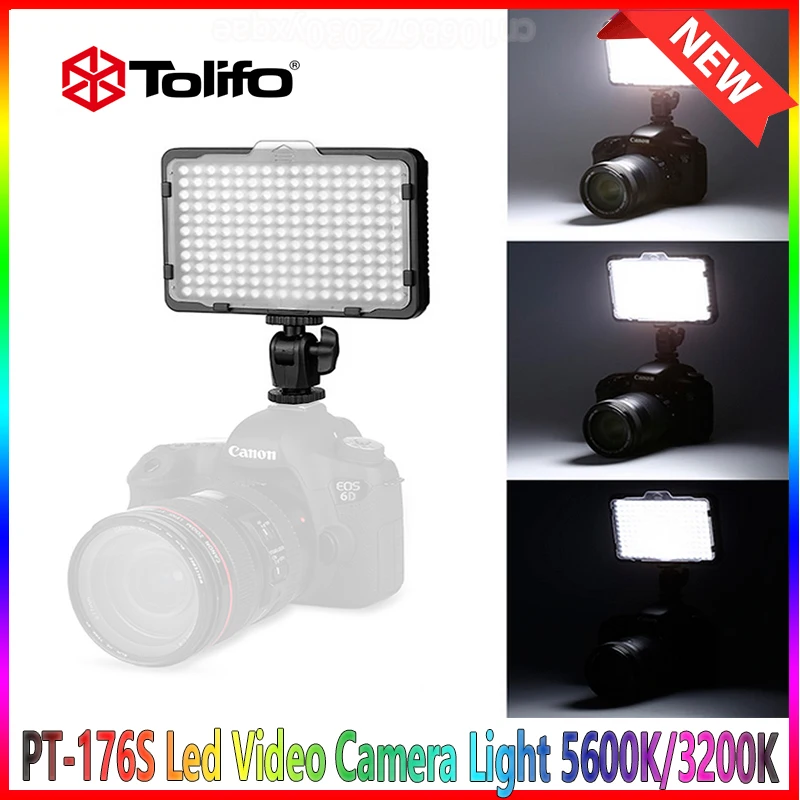

Tolifo PT-176S Led Video Camera Light 5600K/3200K Photography Panel Lamp 176 pcs Imported LED Bulbs for Canon Nikon Pentax DSLR