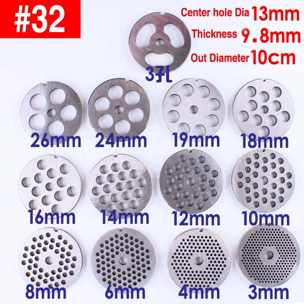 

BateRady 32# Electric Meat Grinder Orifice Plate Stainless Steel Meat Sieve Round Knife 32 Type Meat Grinder Part,1pcs price
