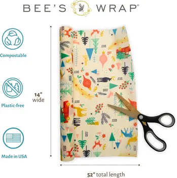 Rouleau d'emballage d'abeille réutilisable, cire d'abeille, emballage alimentaire, écologique, frais, coton biologique, enveloppes de cire d'abeille réutilisables pour pain fait maison 1