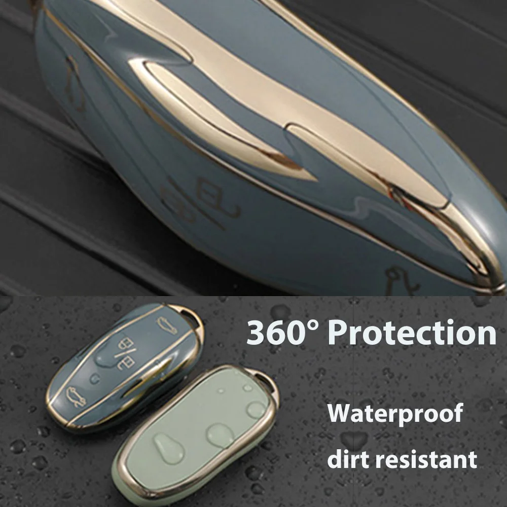 2022 New For Tesla Model 3 Y Car Key Case Cover Soft TPU Full Protection Bag Shell Holder Fob Keychain