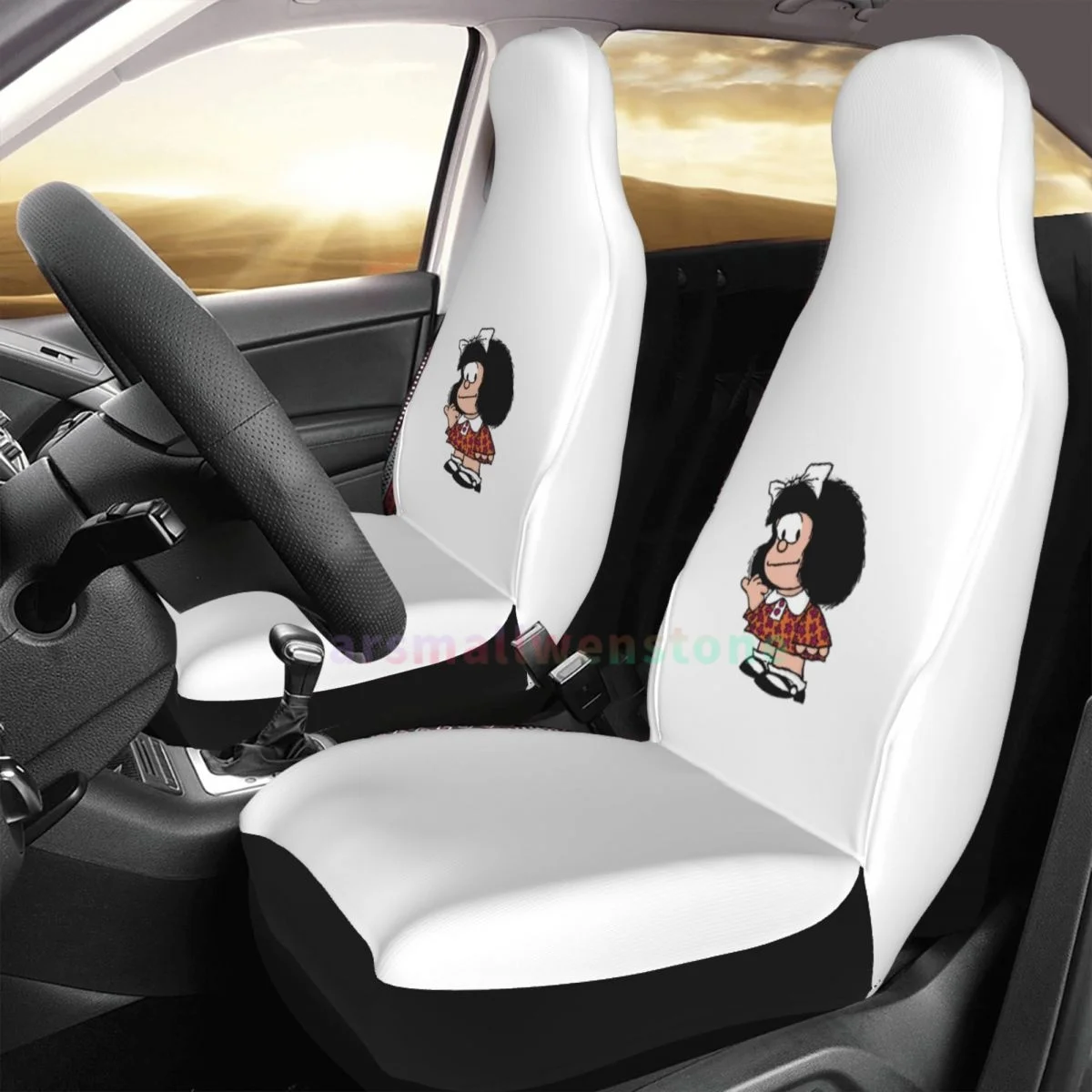 Mafalda 카시트 커버 시트 커버, 오염 방지, 편리한 보호 커버, 독특한 스타일, 2 개