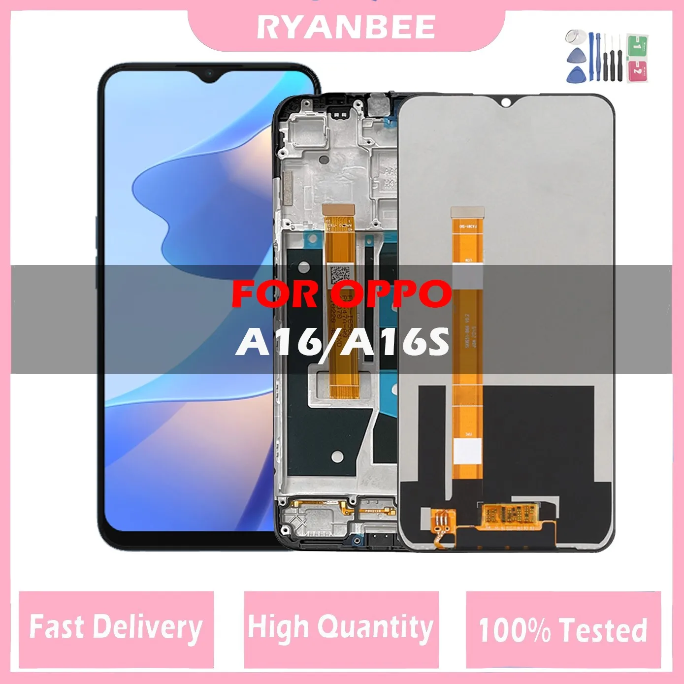 Originale 6.52 "Per Oppo A16 Display Lcd Cph2269 Sostituzione Gruppo Digitalizzatore Touch Screen, Per Parti Di Riparazione Lcd A16S Cph2271