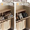 Rattan Shoe Cabinet Storage with 4 Flip Drawers, Freestanding Shoe Storage Organizer Cabinet for Entryway 6