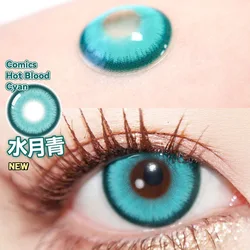 Vibrant Halloween Anime Cosplay Contact Lenses - Multicolored Edition (2-pack) (Cyan)
