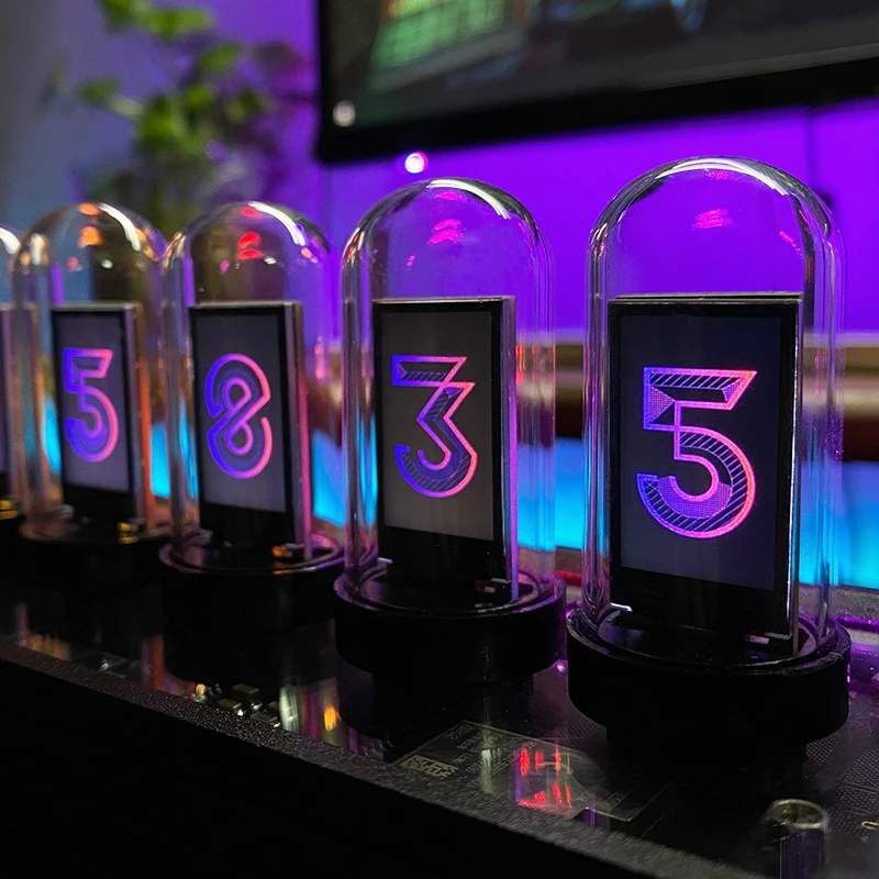 Vintage Digital Nixie Clock Rgb Led Tube Clock 6 Bit Time Photo Display Retro Desk Clock Ips