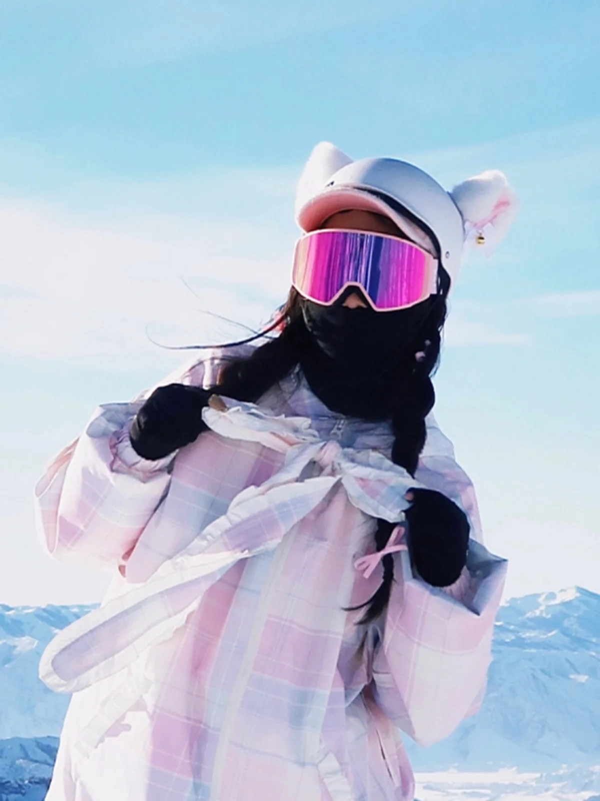 thumbnail image 2 of Faux Fur Cat Ears Helmet Accessory: Motorcycle, Ski, Bicycle 2 of 10