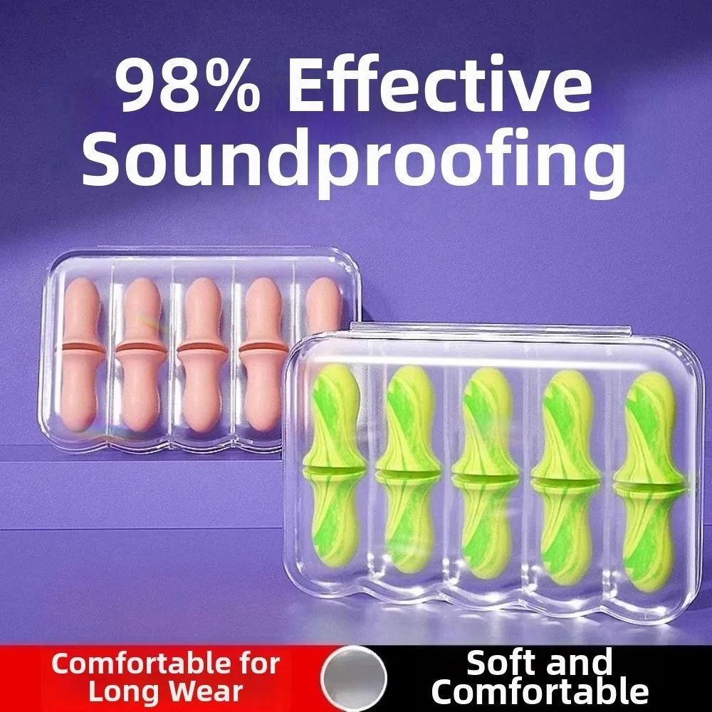 10-Pack Reusable Soft Foam Anti-Noise Earplugs for Comfortable Sleep