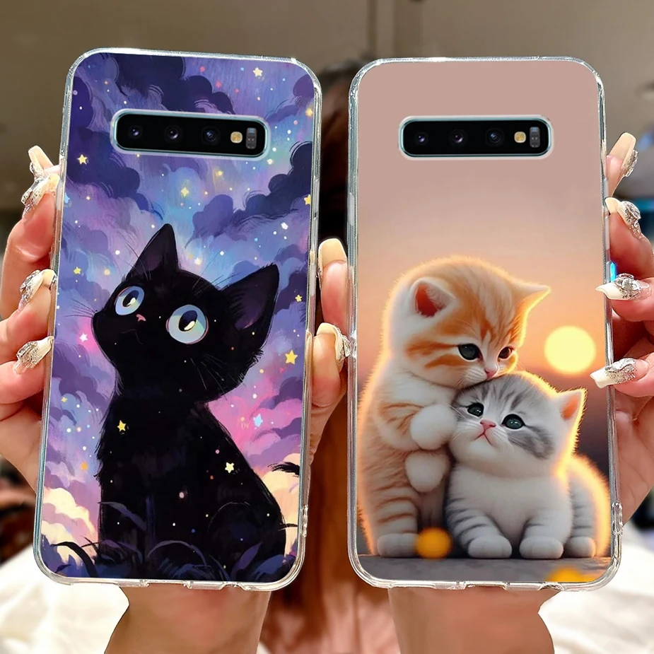 Cute Cat Luxury Painted Soft Silicone Phone Case Cover