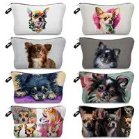 Chihuahua Pattern Size Women Simple Cosmetic Bags Cartoon Dog Printed Makeup Bag Zipper Toiletry Bags Outdoor Portable Practical 1