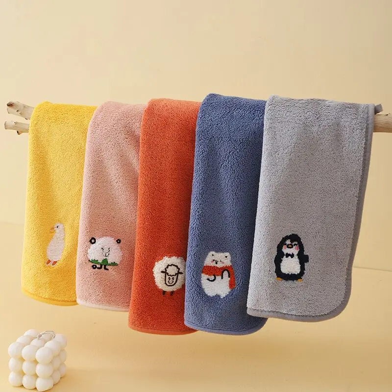 Cotton Baby Bath Towel Cute Coral Velvet Absorbent Face Hand Towel Kids Wipe Washcloth Newborn Infant Kids Shower 25*50cm