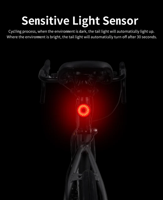 X-TIGER Bike Rear Light Smart Brake Sensing Light Bicycle