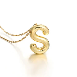 AENSOA Gold Plated Chunky Alphabet Balloon Necklace (S)