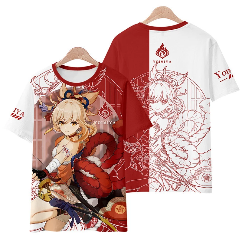 Summer Anime Game Genshin Impact 3D Print T-shirt Woman Streetwear T Shirts Harajuku Tees Tops Women Girl Oversized Y2k Clothing