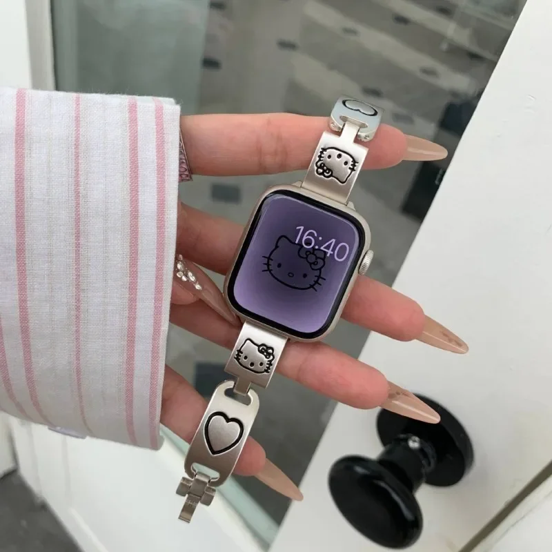Sanrio Hello Kitty Metal Strap for Apple Watch 49mm 45mm 44mm 42mm