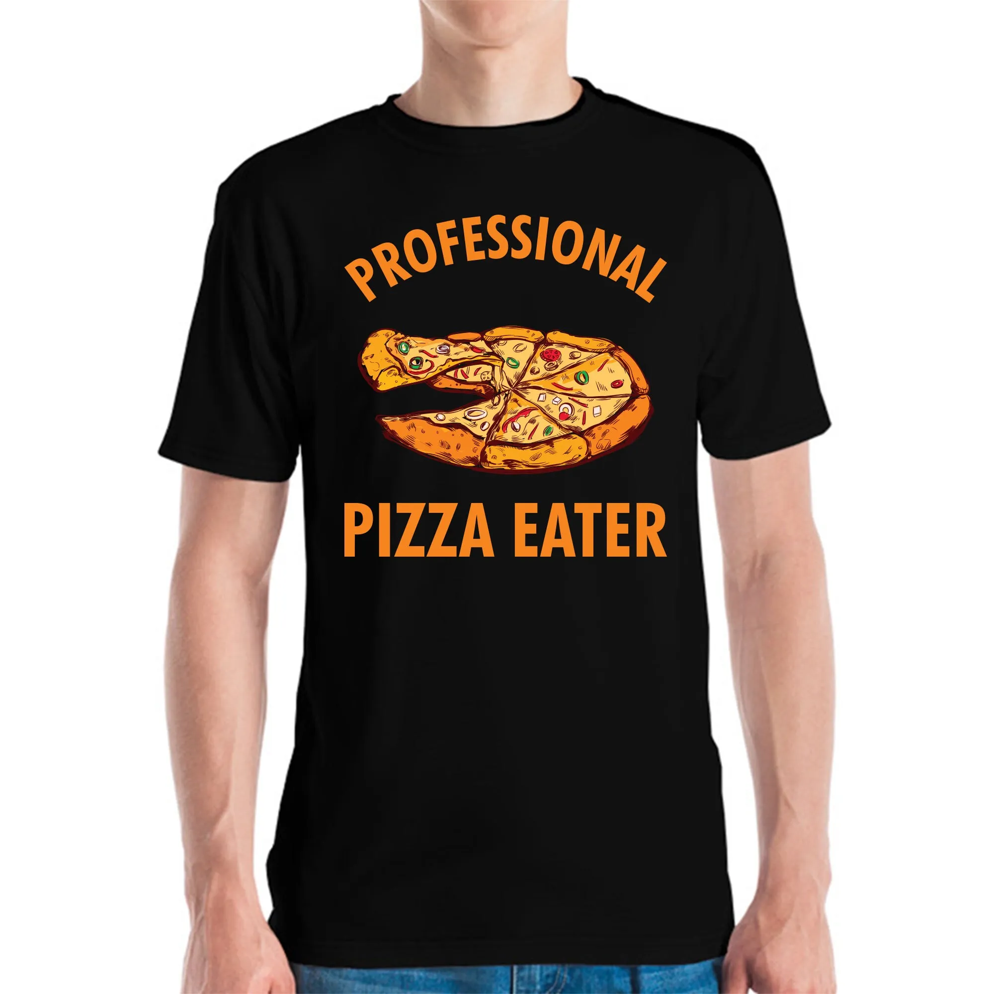 Divertente Professionale Pizza Eater Foodie Food Lover Love T Shirt Maniche Lunghe O Corte
