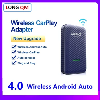 CarlinKit 4.0 프로 무선 카플레이, 안드로이드 오토, 미니 스마트 Ai 박스, OEM 유선 카플레이, 2 in 1 어댑터