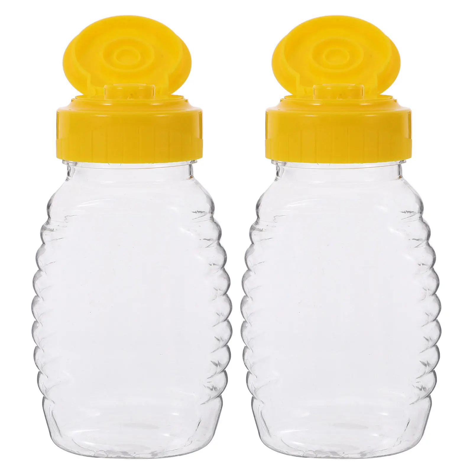 2Pcs 108Ml 재사용 가능한 스퀴즈 허니병 투명 리필 가능 조미료 용기(팬케..