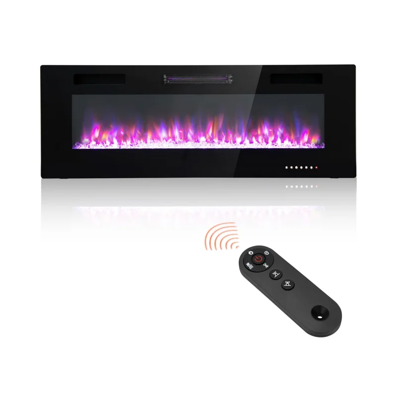 Modern 3-Sided Electric Fireplaces for & Hotels 40 50 60 72 80 90 100 Inch Furniture Wall Recessed