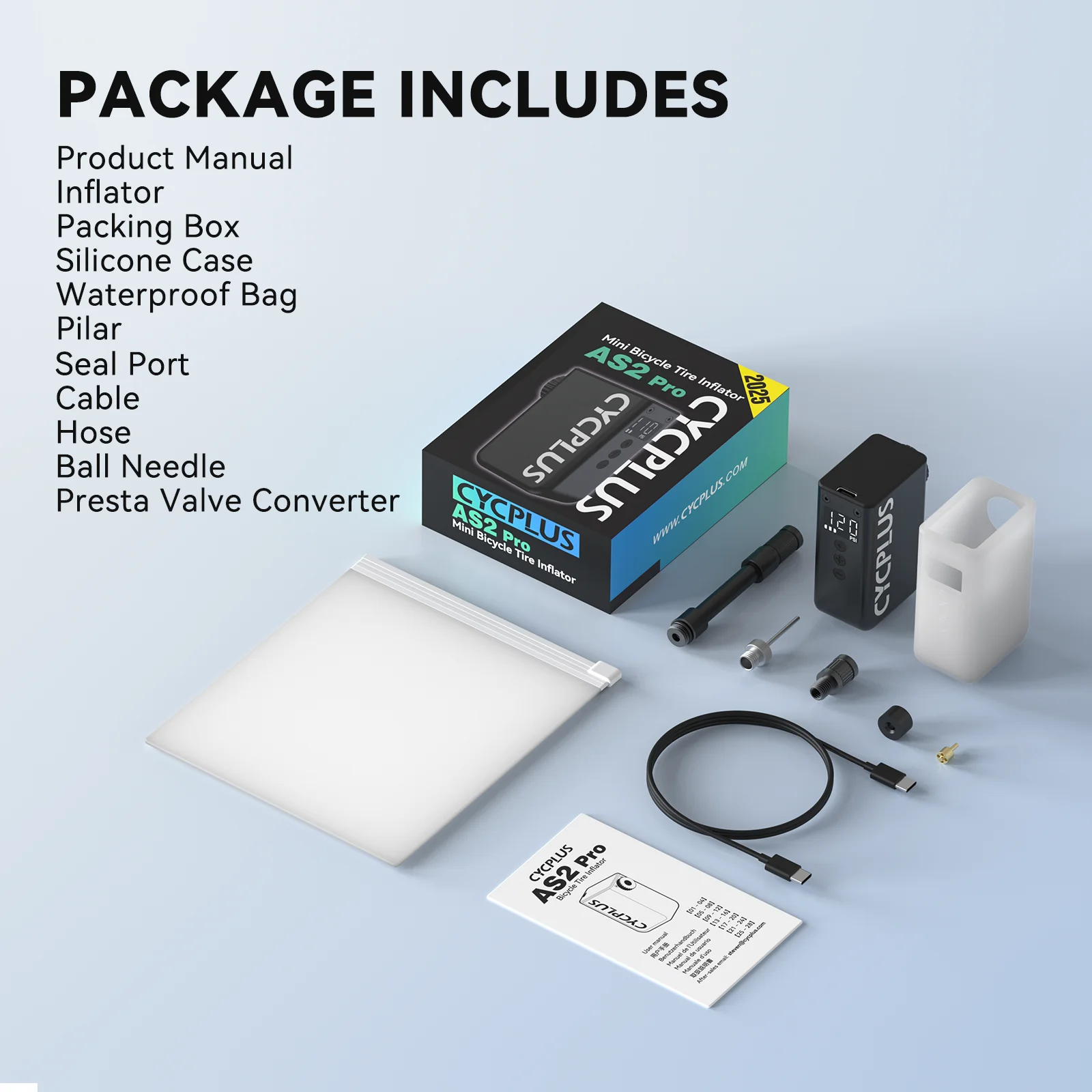 CYCPLUS ポータブルミニ電動空気入れ 自転車用コードレスタイヤ