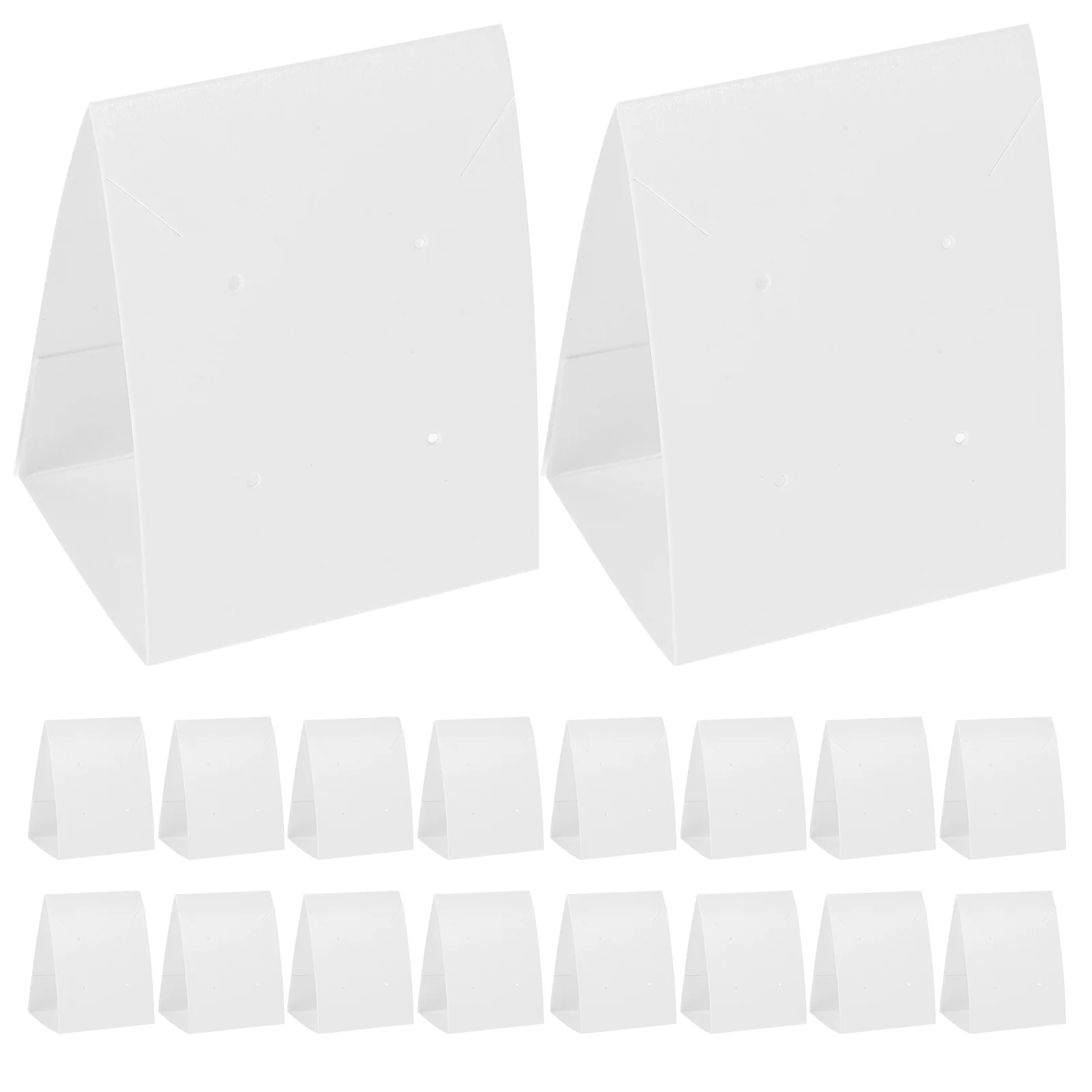 

100 Pcs Standing Earrings Necklace Display Cardboard Packaging Kraft Paper (White) 100pcs Jewelry Holder Blank Displaying Cards