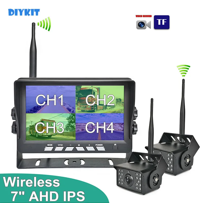 

DIYKIT 1280x72 0 беспроводной 7-дюймовый AHD IPS DVR монитор ночного видения Реверсивный резервный рекордер Wi-Fi камера для телефона