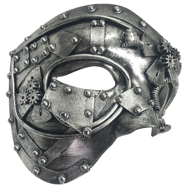 Máscara Veneciana De Estilo Punk, Casco Mecánico Para Hombre, Steampunk,  Fantasma De La Ópera, Disfraz De Fiesta De Halloween, Máscaras Faciales De  9,15 €