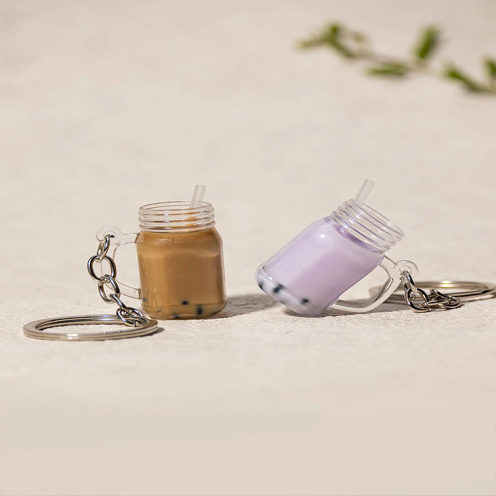 Adorable Mini Boba Milk Tea Keychain - Kawaii Bubble Tea Key Ring Gift