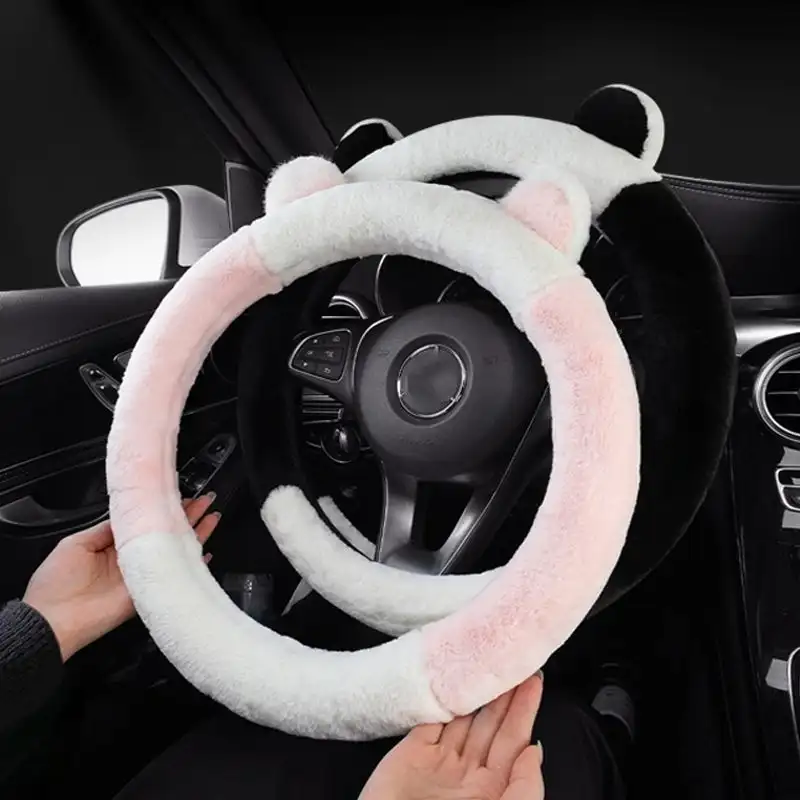 Steering Wheel Cover Universal Non-slip Cat Ears Plush