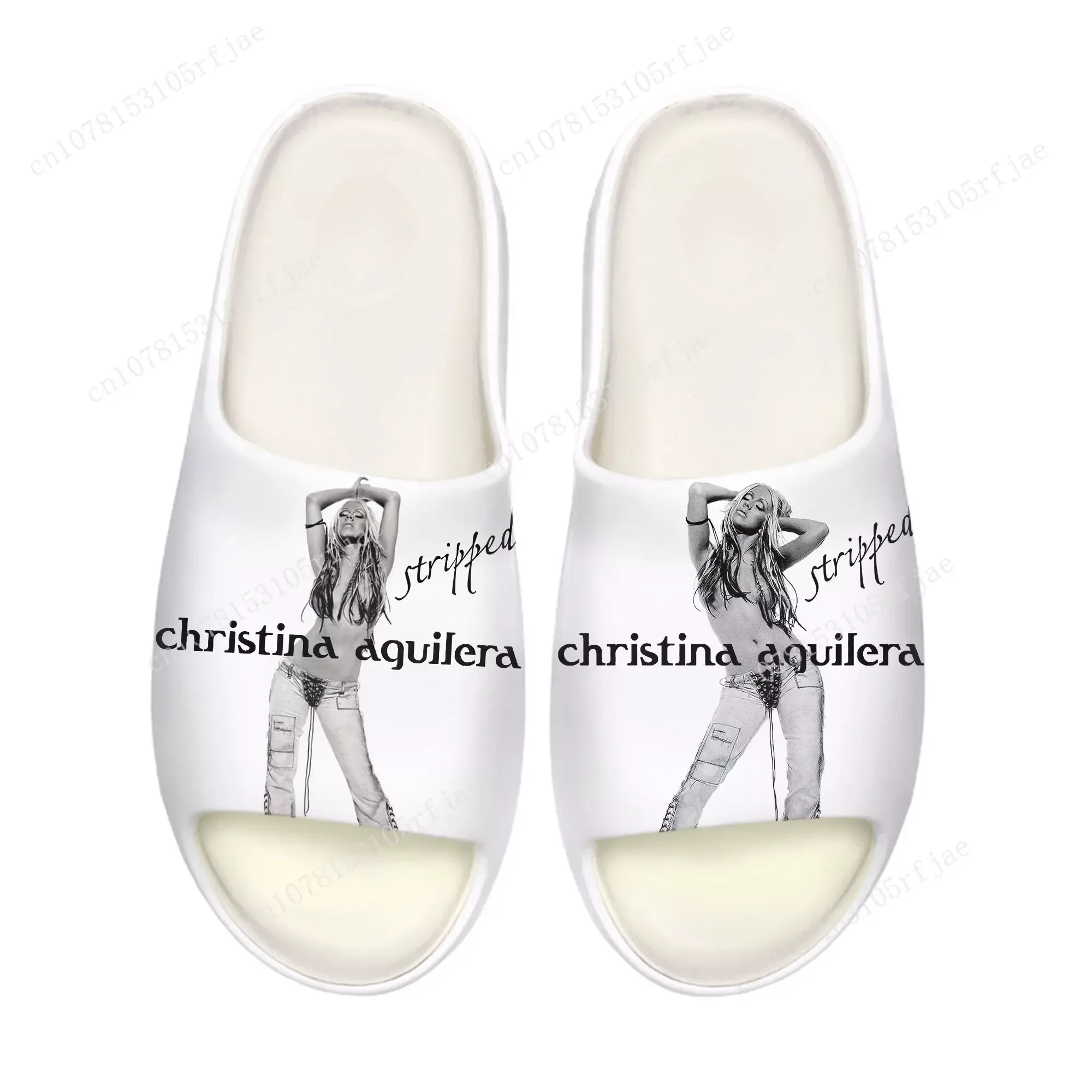 Christina Aguilera Soft Sole Sllipers Home Clogs Step on Water Shoes Mens Womens Teenager Customize Bathroom on Shit Sandals