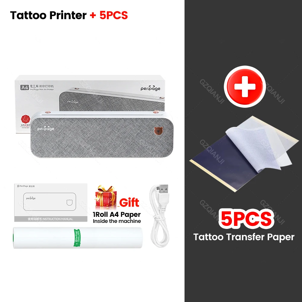 2023 Tattoo Printer Maker Wireless Mini Rechargeable Tattoo Stencil Machine  Transfer Tattoo Paper Mobile Free APP Peripage A40 - AliExpress