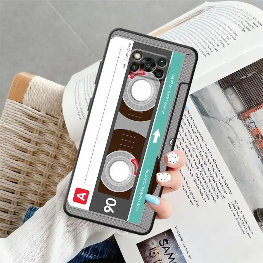 Retro Cassette Tape Black Soft Phone Cover Case
