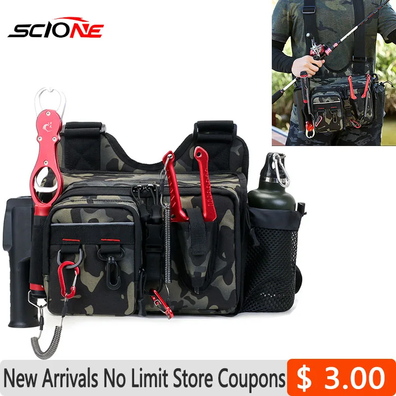 New Waterproof Fishing Bag Multifunction Nylon Large Capacity Tackle Waist  Bag Fly Fishing Storage Pack with Rod Holder Fishing - AliExpress