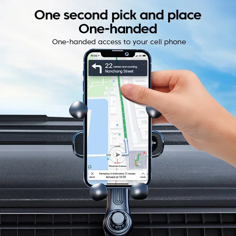 phone holder 360&deg; Rotation Gravity Car Phone Holder Air Vent Clip Navigation Stand Telescopic Air Outlet Phone Support 4.7-7 inc