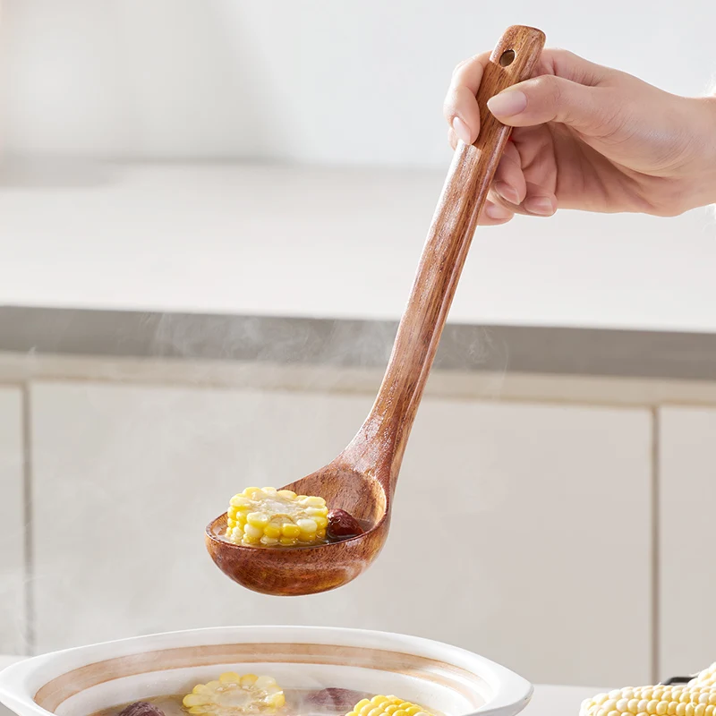 Handcrafted Natural Wood Cooking and Serving Spoon Set