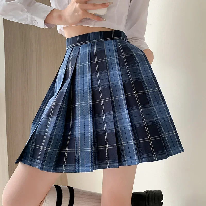

Plaid Preppy Style Pleated Skirt Women's High Waist Miniskirt Japanese College Style Jk Uniform Skirts