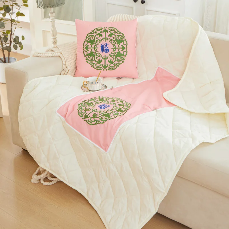 

2 в 1, плюшевая подушка-одеяло с геометрическим рисунком