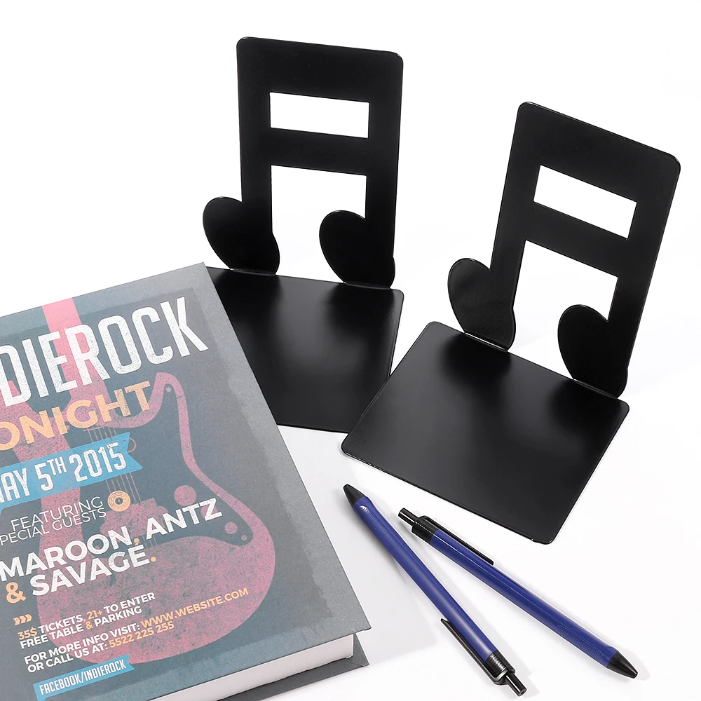 Black Chords Book Ends Organizer Book Stand Shelf Heavy Book Iron Bookends Book rack Stand Iron Home Desk Stationery 4