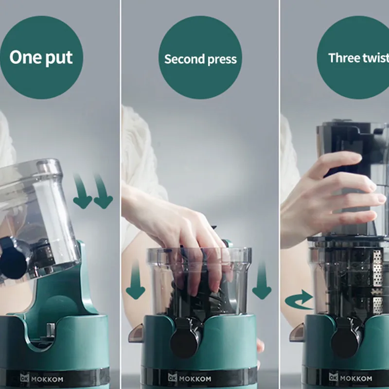 Large Caliber Slow Juicer Screw Cold Press Extractor Slag Juice Separation Filter-Free Easy Wash Electric Fruit Juicer Machine 3